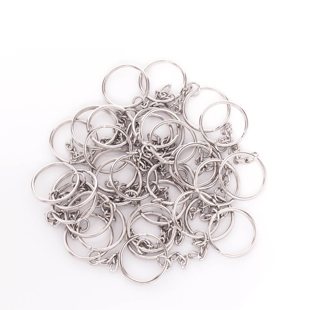 100Pcs Bulk Key Chain Rings with Chains & Tassel Pendants - DIY Keychain Making, Jewelry Craft Supplies for Gifts, Party Favors & Home Decor Accessories