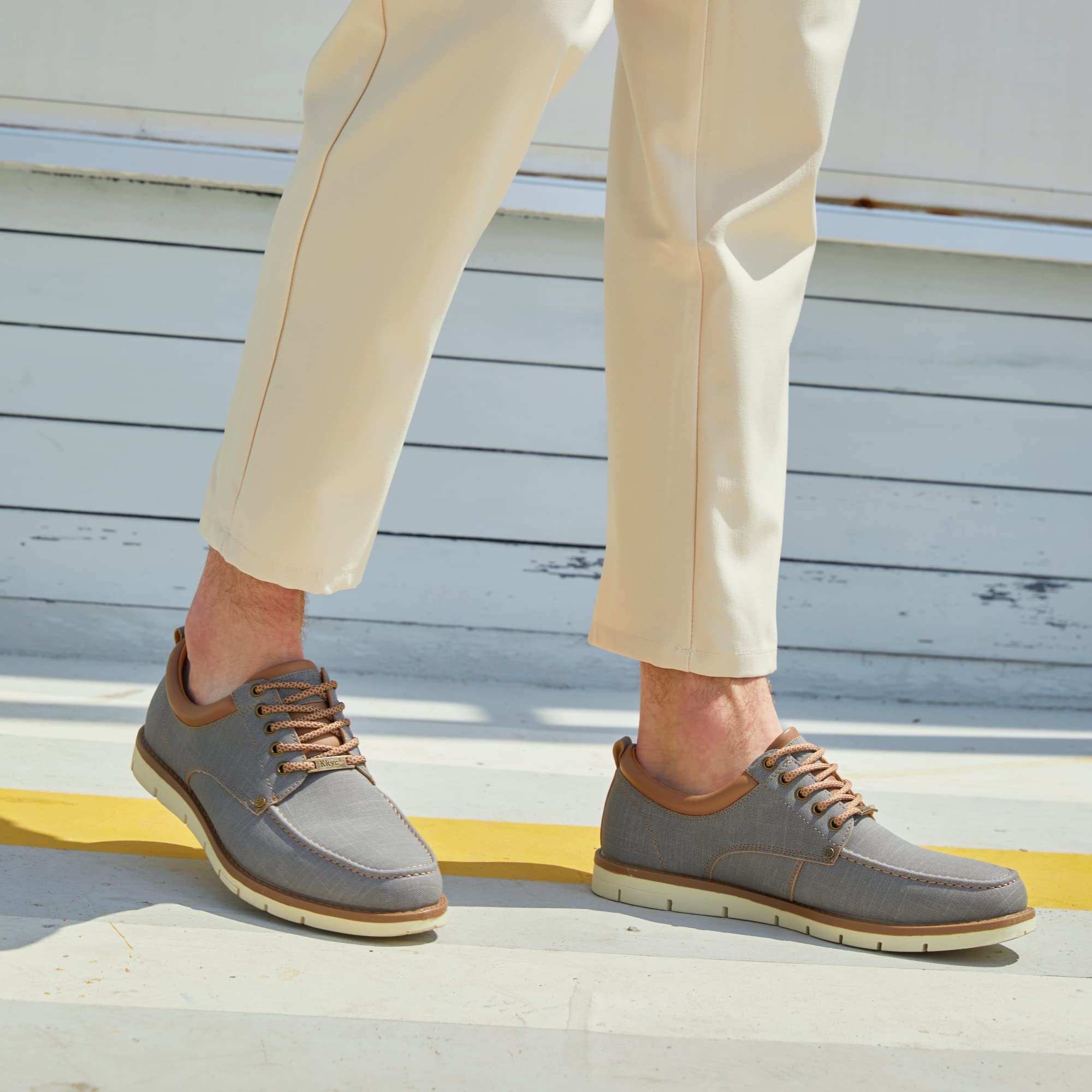 KKYC Men's Comfortable Casual Shoes - Slip On & Lace Up Sneakers for Walking, Work & Everyday Wear