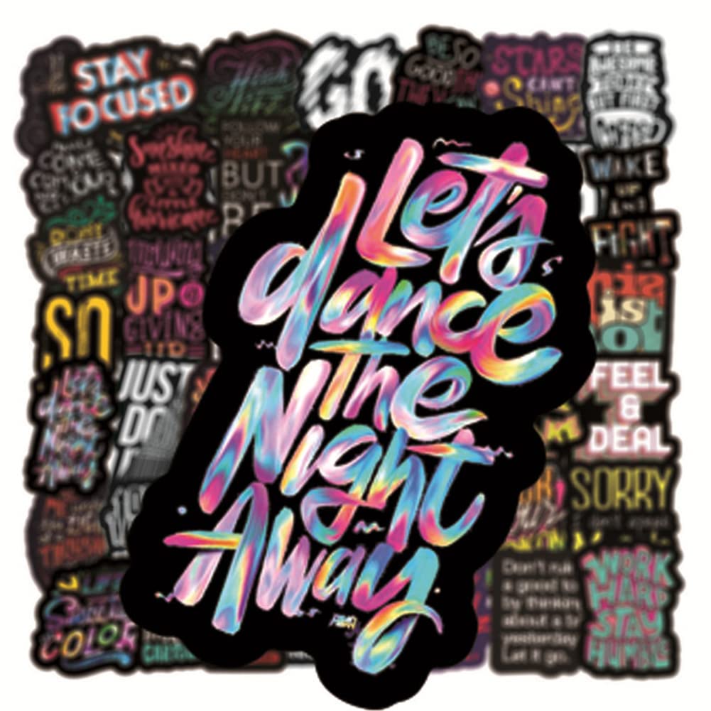 50 Pcs Motivational Quote Stickers - Waterproof Vinyl Decals with Inspirational Words for Teens & Adults - Perfect for Water Bottles, Laptops, Bikes, Luggage & Phones - Great for School, Office & Daily Encouragement