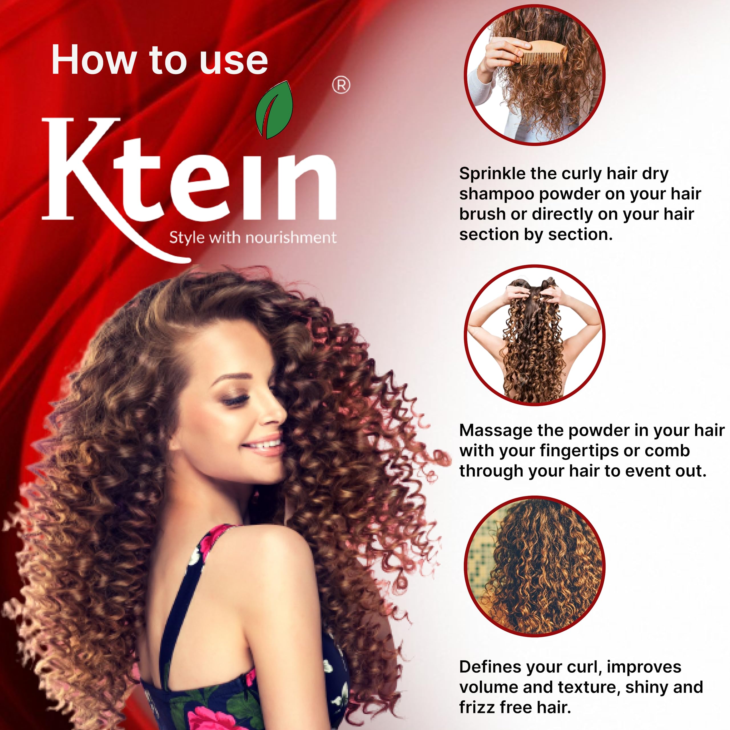 Ktein Natural 100% Plant-Based Hair Detox Dry Shampoo Powder for Curly Hair - Vegan & Chemical-Free (25g) | Perfect for Travel, Gym & Oily Hair Refresh
