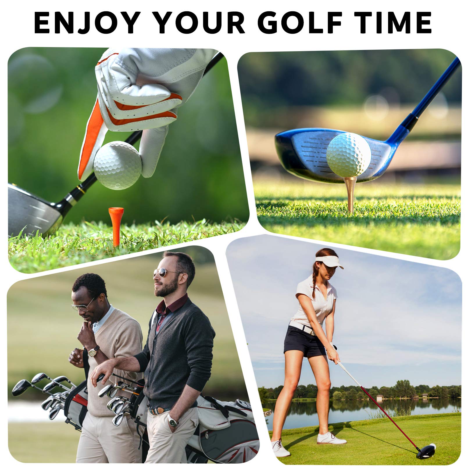 Premium 3 1/4 Inch Wooden Golf Tees - 77 Count Professional Deluxe Hardwood Tees in 20+ Color Options (Pink) - Perfect for Driving Range Practice, Tournament Play & Golf Course Use