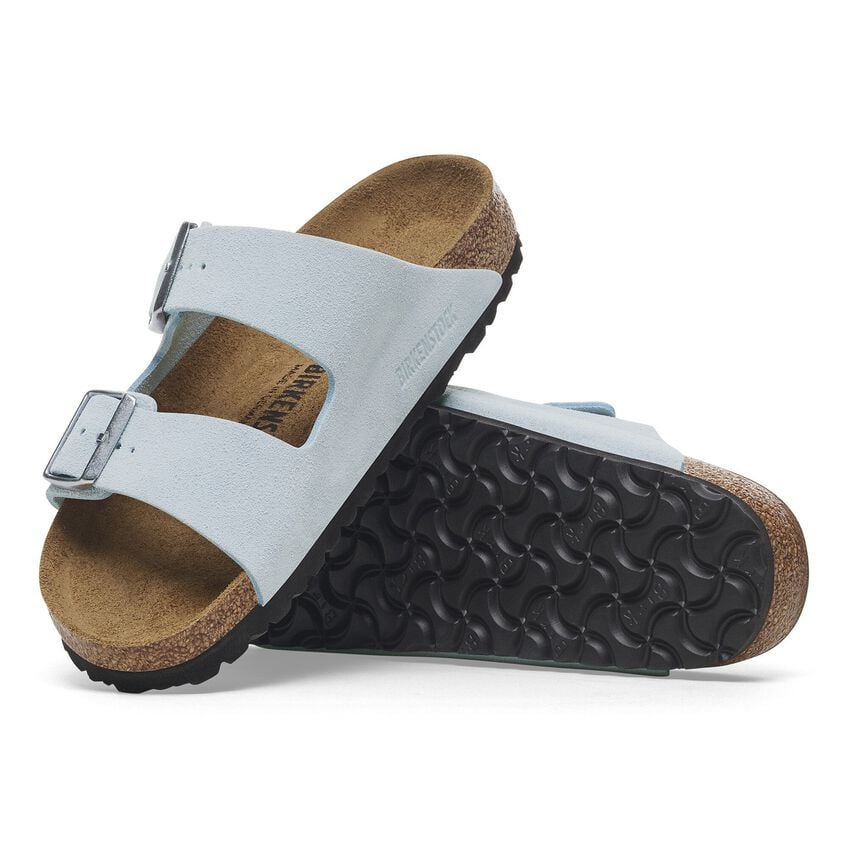 Birkenstock Arizona Soft Suede Leather Sandals in Baby Blue - Comfortable & Stylish for Women, Men - Perfect for Casual Wear, Beach, and Summer Outfits