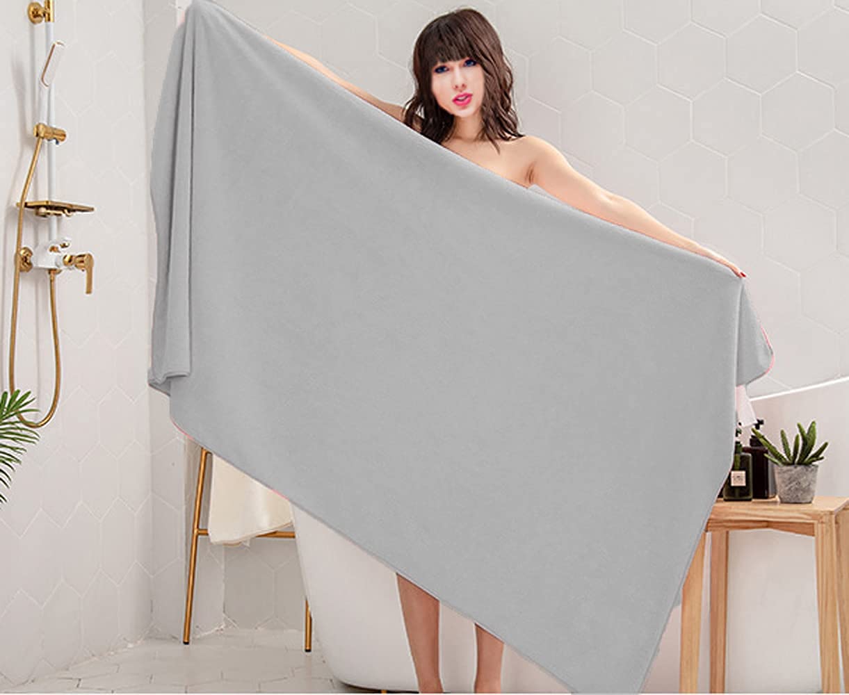 Premium Luxury Microfiber Bath Towels - Extra Large 36x72 Inches, Ultra Soft & Absorbent, Quick Drying Beach & Bath Sheets - Coral Fleece Grey - Perfect for Spa, Pool, Gym & Home Use
