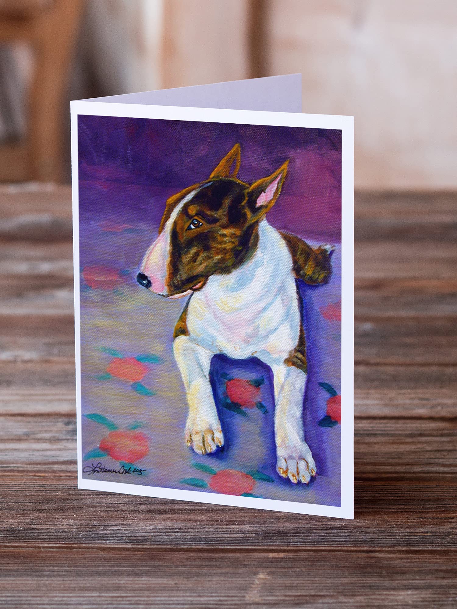 Bull Terrier Greeting Cards & Envelopes - Pack of 8 Blank A7 Note Cards (5x7 Inches) | Whimsical Dog-Themed Stationery for Birthdays, Thank You Notes & Special Occasions