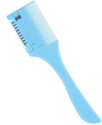 Frackson Professional Hair Thinning Comb - Blue Hair Cutter & Trimming Tool for Thin & Thick Hair - Stylist Razor Comb for Salon & Home Use - Perfect for Layering, Texturizing & Thinning Haircuts