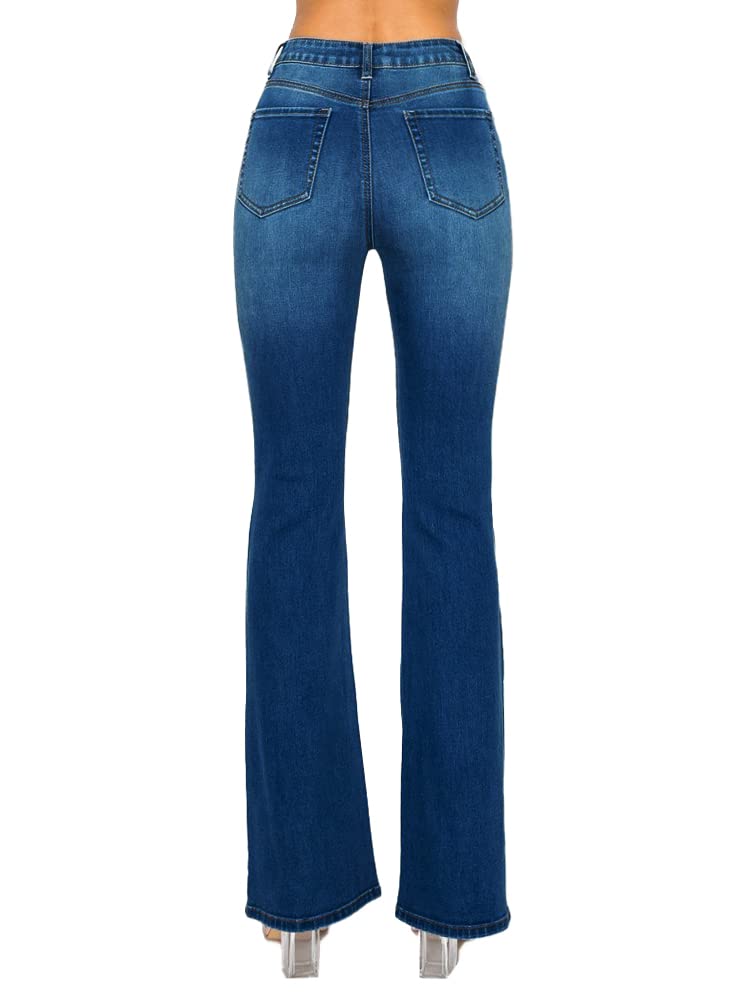 Sustainable Women's Flare Jeans - Distressed Denim Pants for Casual & Boho Style | Perfect for Everyday Wear, Date Nights & Music Festivals
