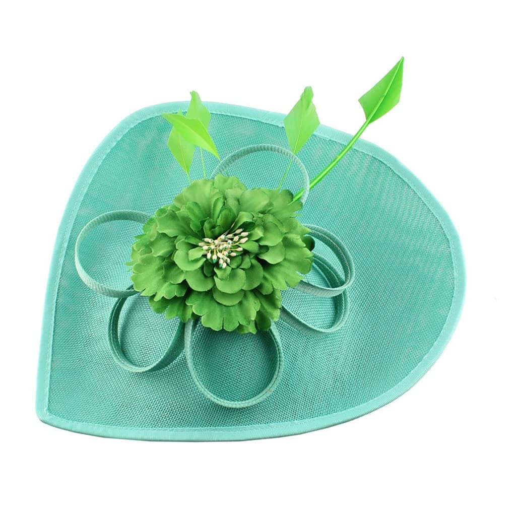 Elegant Women's Floral Fascinator Headband - Bridal Derby Hat with Flowers for Weddings, Kentucky Derby & Special Occasions (Green, 30 x 27cm) - Perfect for Church, Tea Parties & Spring Events