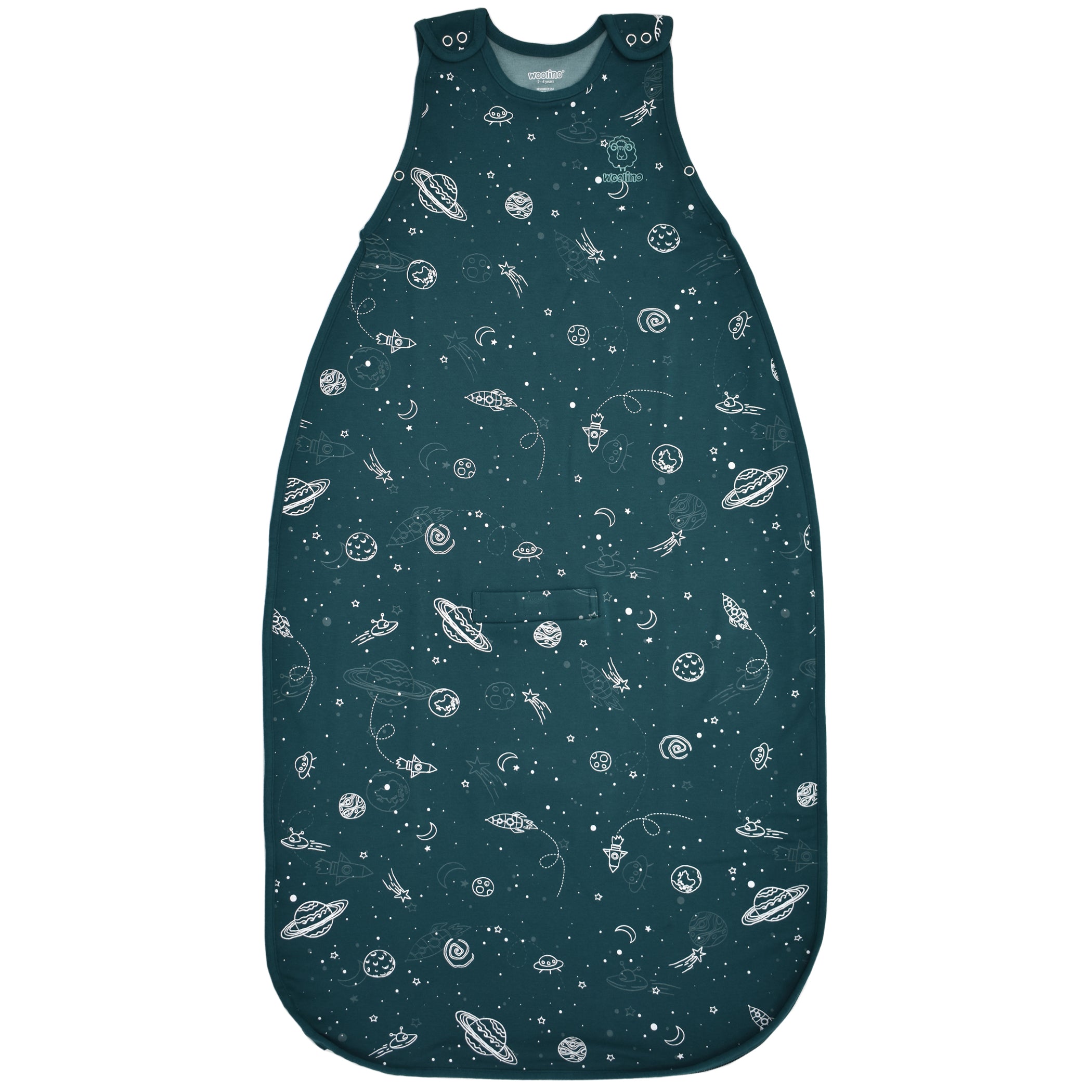 4 Season Baby Sleep Sack - Merino Wool & Organic Cotton Sleeping Bag for Toddlers 2-4 Years - Glow in The Dark Stars Design - Perfect for Nursery, Daycare & Travel