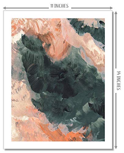 Abstract Art Prints - Modern Contemporary Wall Decor Set of 2 (11x14 Inches) - Unframed Canvas Posters for Living Room, Bedroom & Office Decor