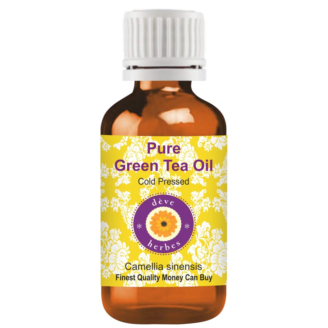 Deve Herbes Pure Green Tea Oil (Camellia sinensis) - 100% Natural Therapeutic Grade Cold Pressed Essential Oil, 30ml Bottle - Perfect for Aromatherapy, Skin Care & Relaxation