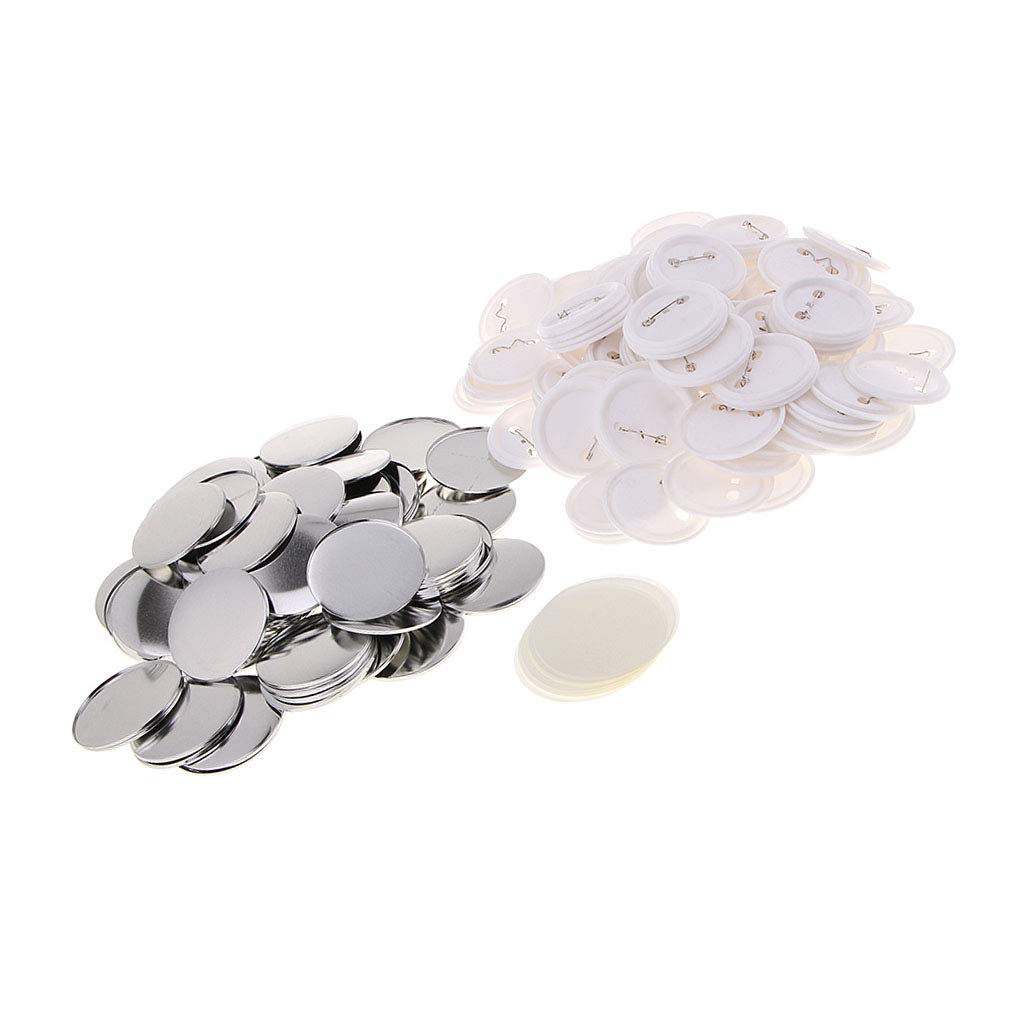 F Fityle 100-Piece Round Button Badge Kit - 58mm Plain Pinback Buttons for DIY Custom Badges | Perfect for Crafting, Events, Promotions & Personalized Gifts