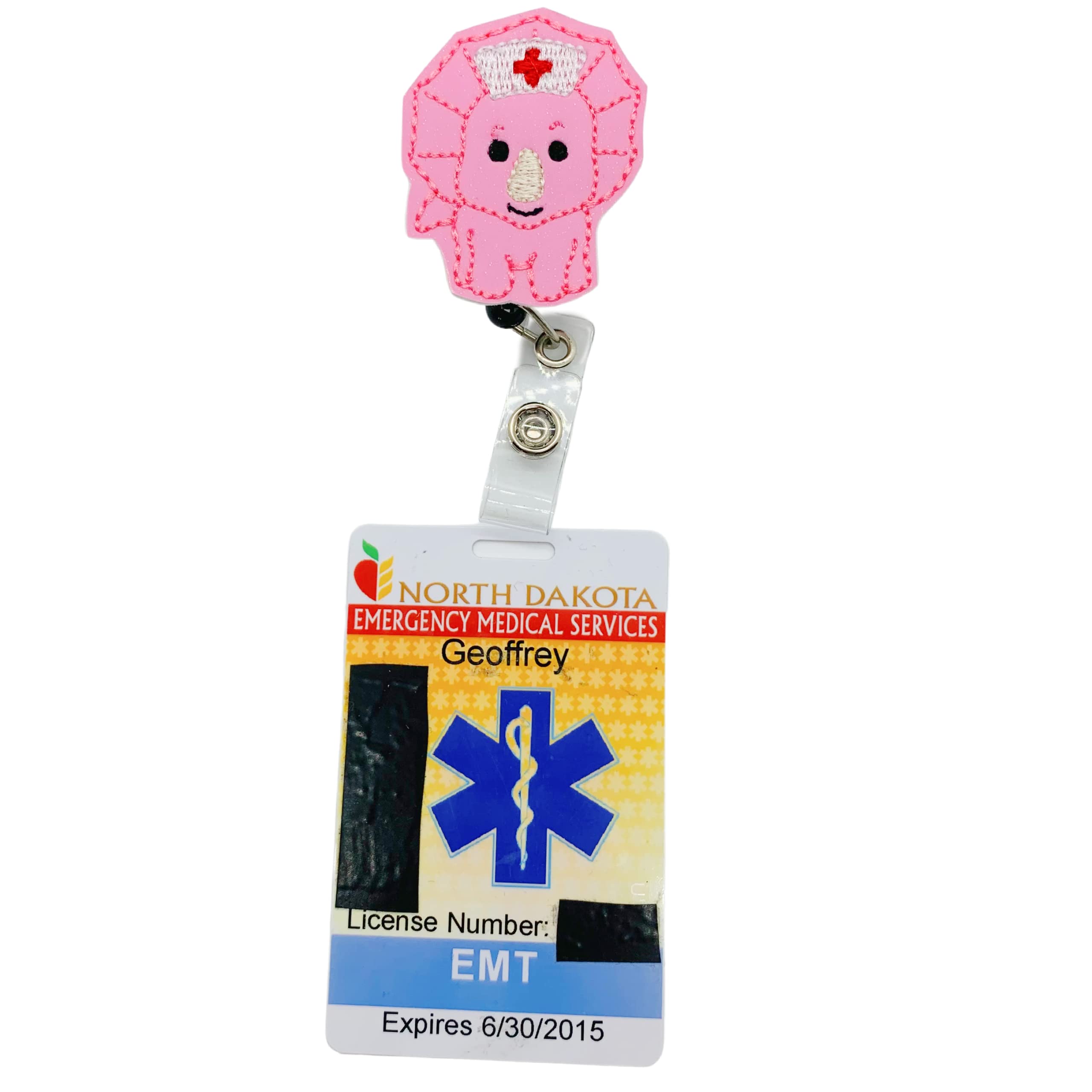 Dinosaur Nurse Badge Reel - Retractable ID Holder for RNs & Healthcare - Perfect for Hospitals & Clinics