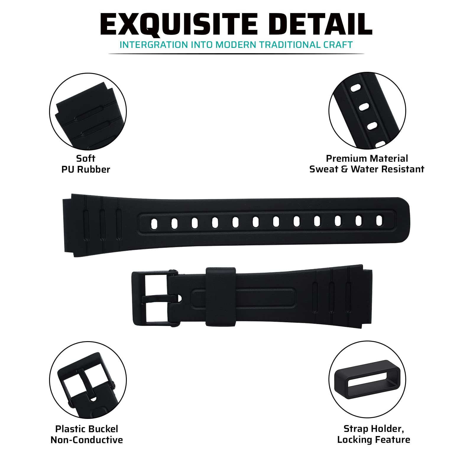 NAVZA Waterproof Silicone Rubber Replacement Watch Band for Casio F-91W - Durable & Comfortable Strap for Sports, Swimming & Outdoor Activities (Orange)