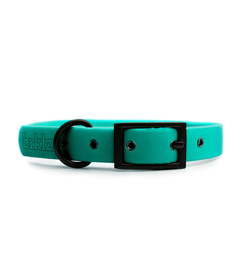 BRKLZ Turquoise Dog Collar - Adjustable & Durable Pet Collar for Small Medium Large Dogs - Perfect for Daily Walks, Training & Outdoor Adventures