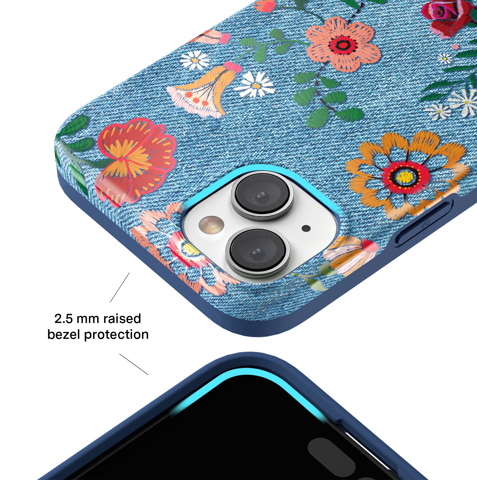 Floral iPhone Case - Stylish Protective Cover for iPhone 13/14/15 - Trendy Botanical Design for Women & Girls - Perfect for Everyday Use, Travel & Gift Giving