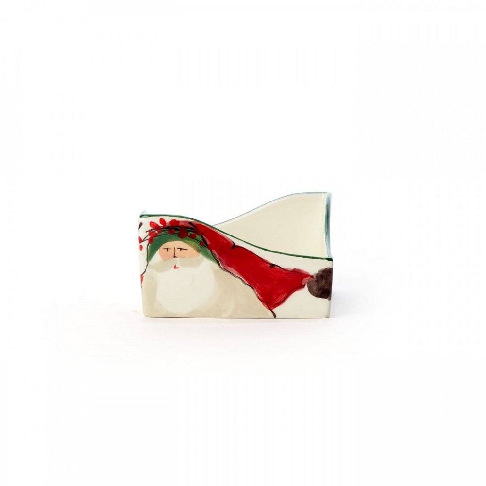 Vietri Old St. Nick Ceramic Napkin Holder - 5.5