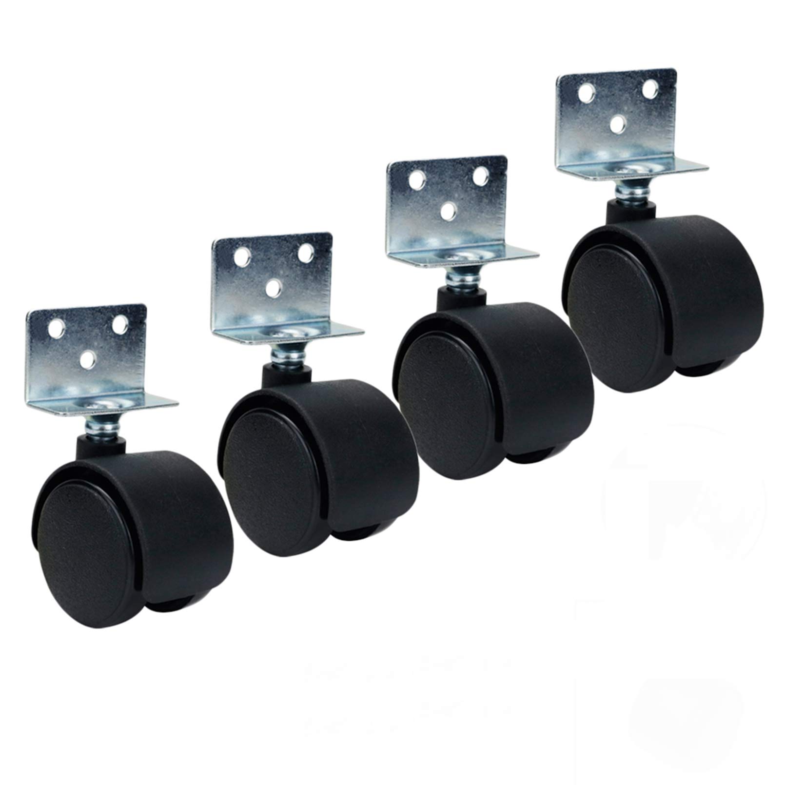 Heavy Duty Swivel Casters with Brakes - 4 Inch L Type Plate Casters for Furniture, Right Angle Swivel Wheels, Multi-Angle Steering for Smooth Push/Pull - Perfect for Office Chairs, Desks, Carts, and Industrial Equipment