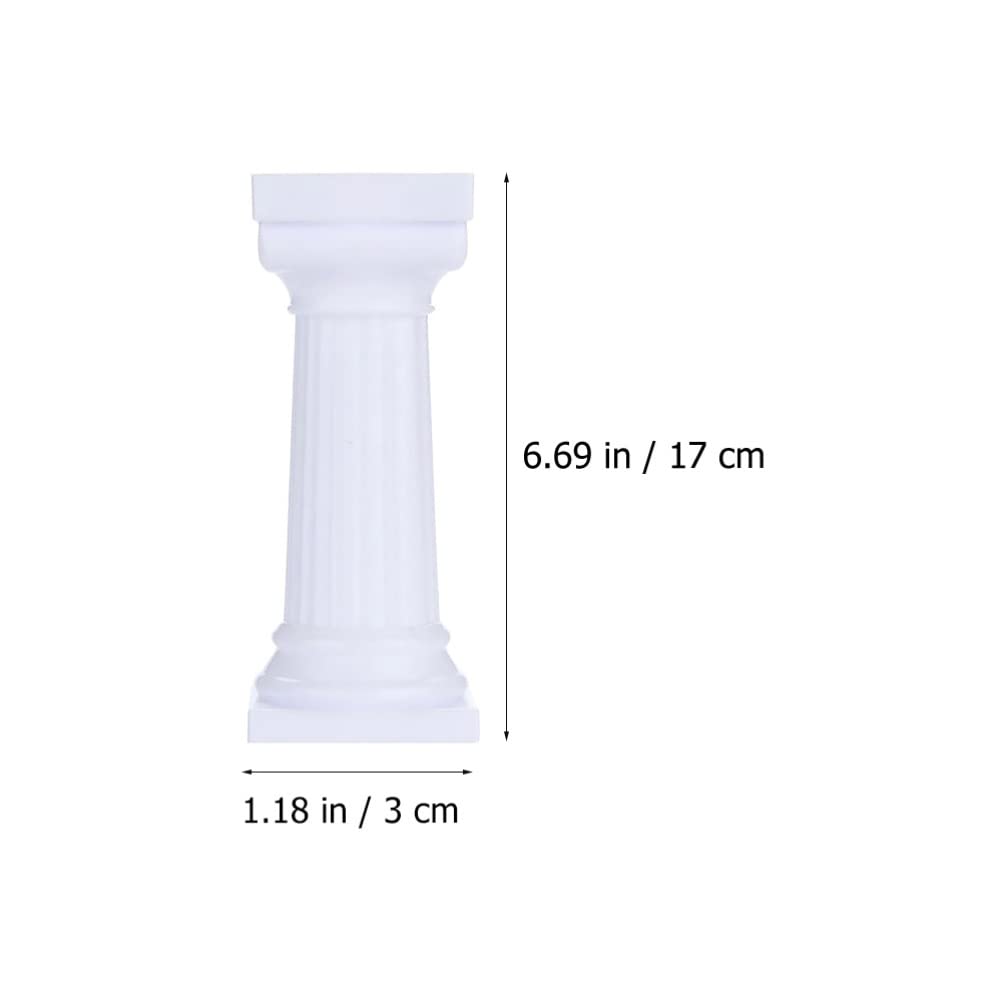 DOITOOL 4Pcs Roman Column Cake Stand Supports - White Plastic Wedding Cake Pillar Holders for Baby Shower, Birthday Party & Floral Arrangements - Durable Cake Decorations for Multi-Tiered Cakes and Centerpieces