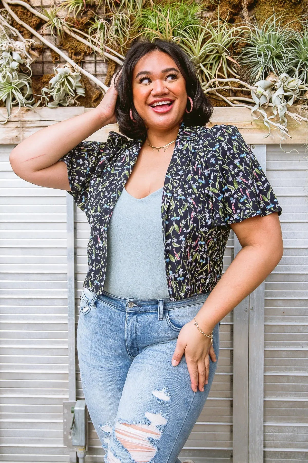 Premium Day Lily Top - Women's Floral Print Blouse for Casual & Summer Wear | Perfect for Outings, Dates, and Office Outfits