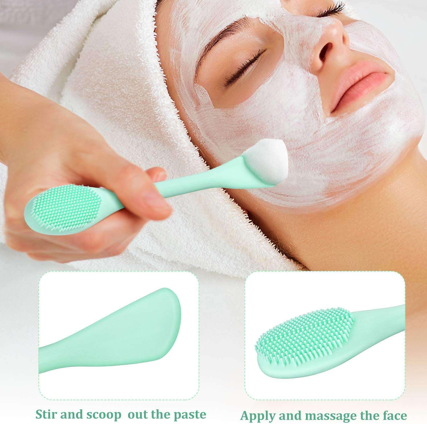 SMARZEC Silicone Face Mask Brush Applicator - Soft Facial Cleansing Brush for Cream, Mud, Clay & Body Lotion | Gentle Makeup Remover & Skin Care Tool for Spa, Home & Travel Beauty Routine