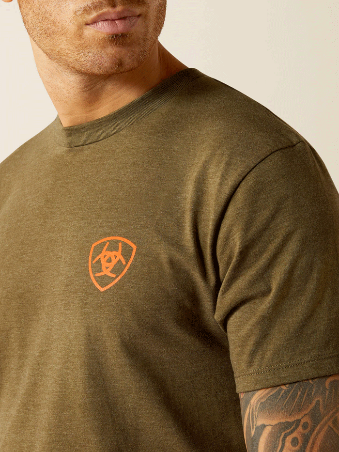 Ariat Men's Grain Flag T-Shirt - Military Heather - Comfortable Casual Wear for Outdoor Activities and Patriotic Events