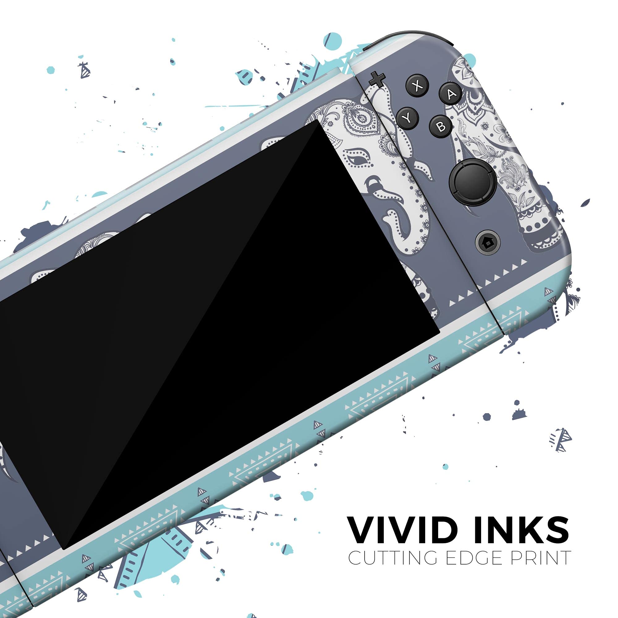 Nintendo Switch & Joy-Con Protective Vinyl Skin Wrap - Scratch-Resistant Removable Decal Cover with Sacred Elephant Design - Perfect for Gaming, Travel & Console Protection