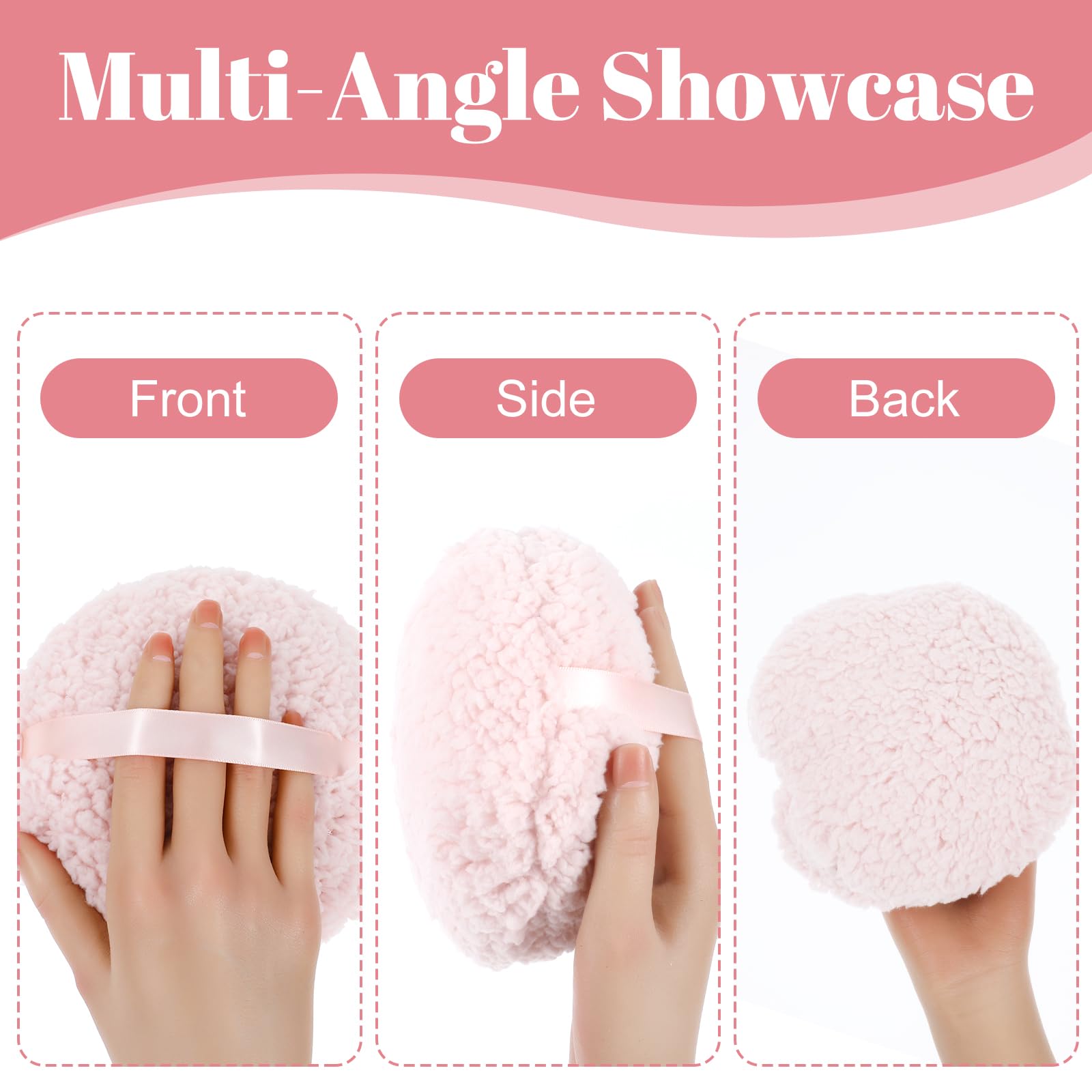 6’’ Ultra Soft Washable Velour Powder Puff - Large Round Velvet Dust Puff for Loose Mineral Powder | Reusable Body & Face Powder Applicator | Perfect for Makeup, Baby Powder & Spa Treatments