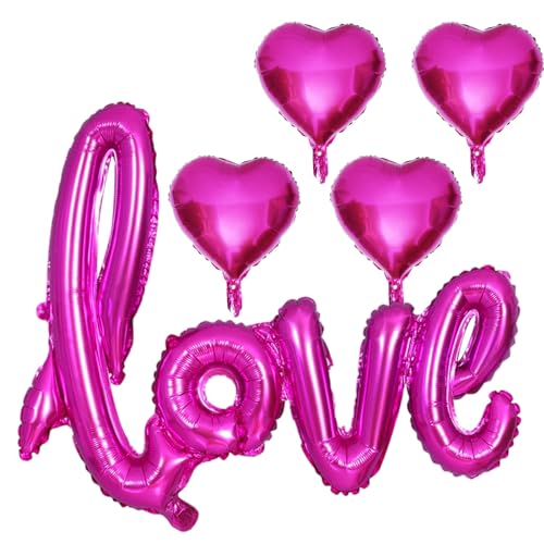 5 Hot Pink Love Heart