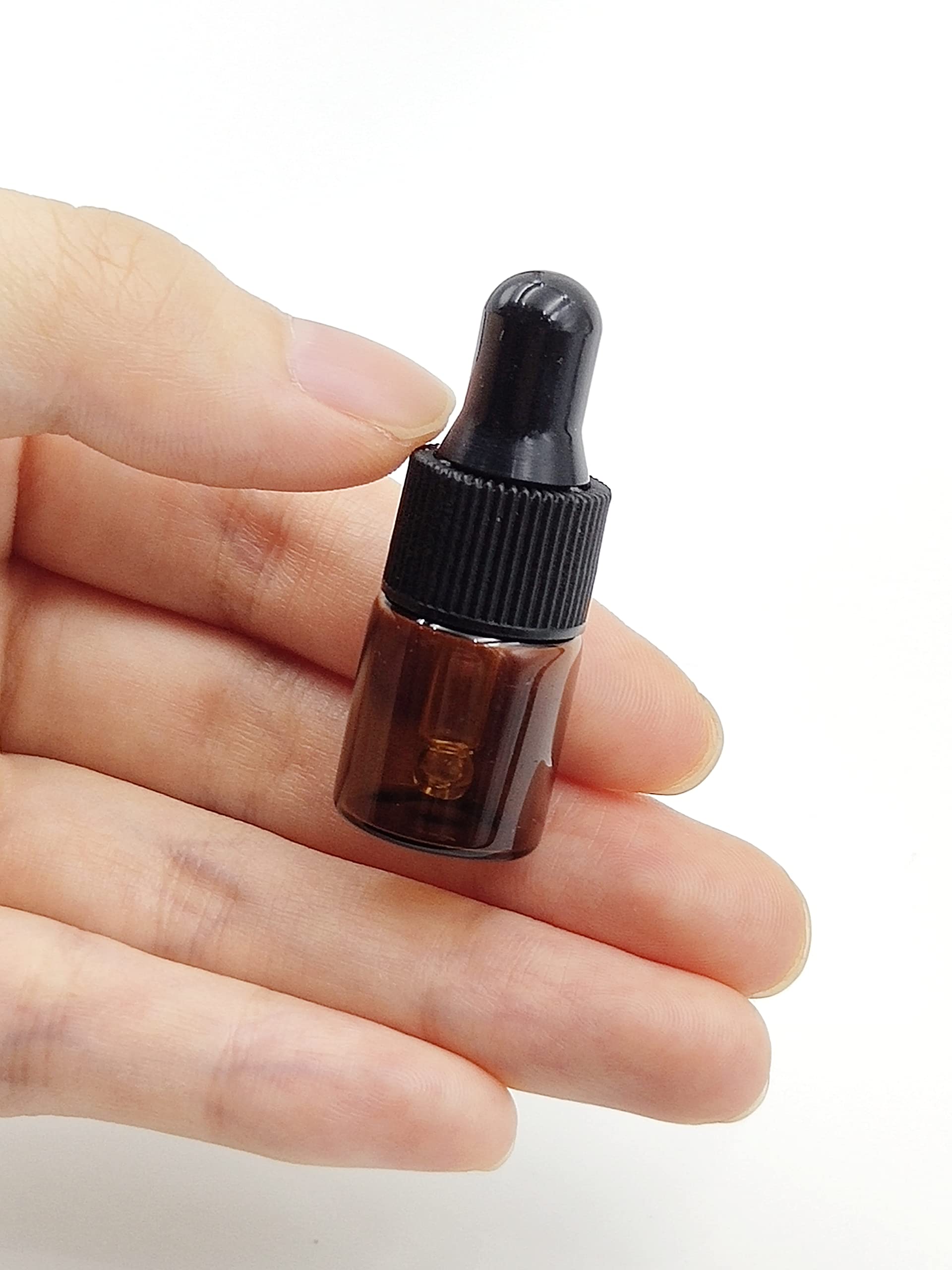 15 Pack 2ml Amber Glass Dropper Bottles for Essential Oils & Cosmetics - Travel Size for DIY & Samples