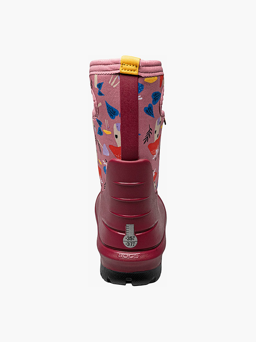 BOGS Tea Rose Multi Mushrooms Neo Classic Boots - Waterproof Winter Boots for Women, Comfortable & Warm - Perfect for Hiking, Snow, and Outdoor Adventures