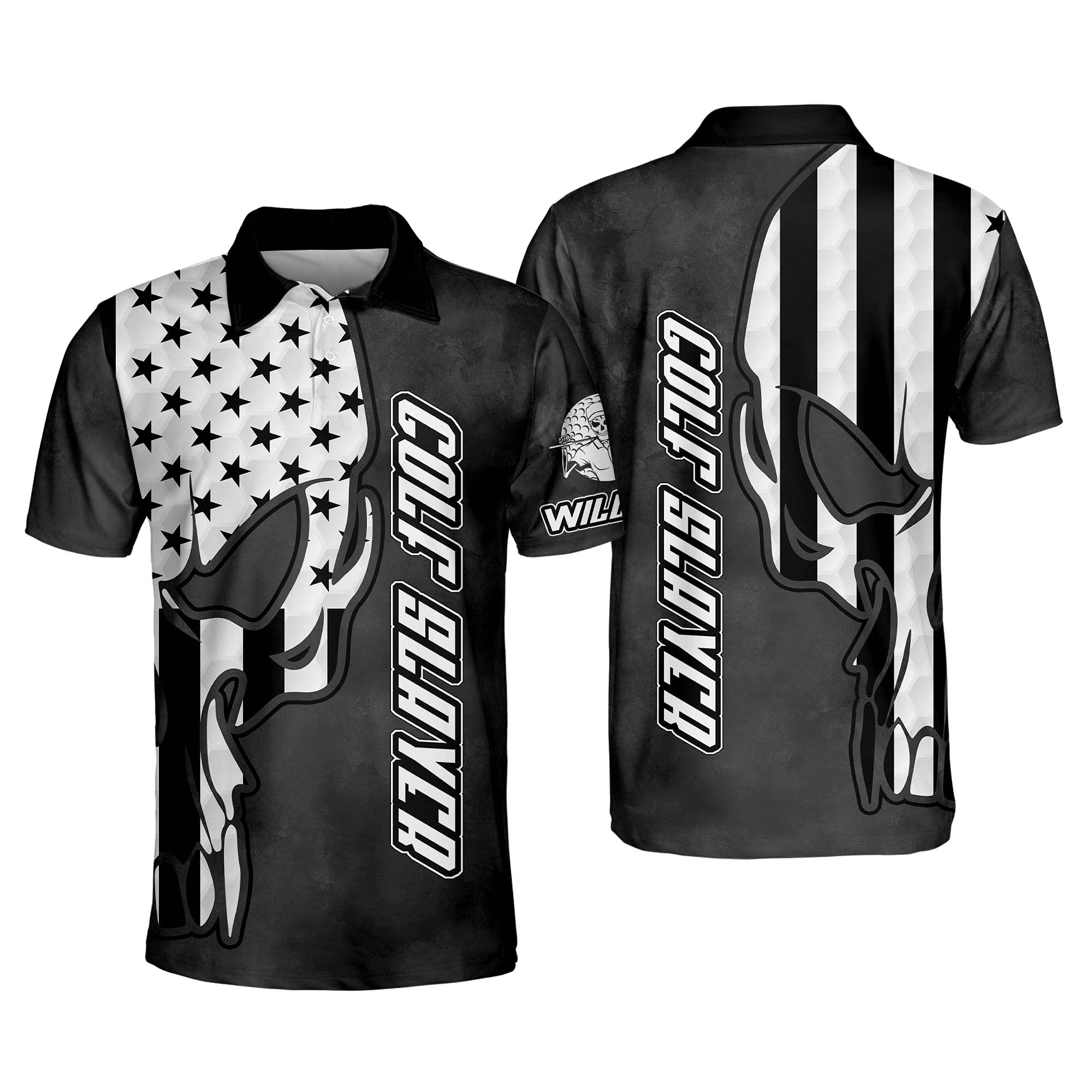 Men's 3D Skull Print Golf Polo Shirt - Dry Fit, Lightweight Short Sleeve Performance Shirt for Golf Tournaments & Club Wear - Perfect for Summer Golfing & Casual Outdoor Activities