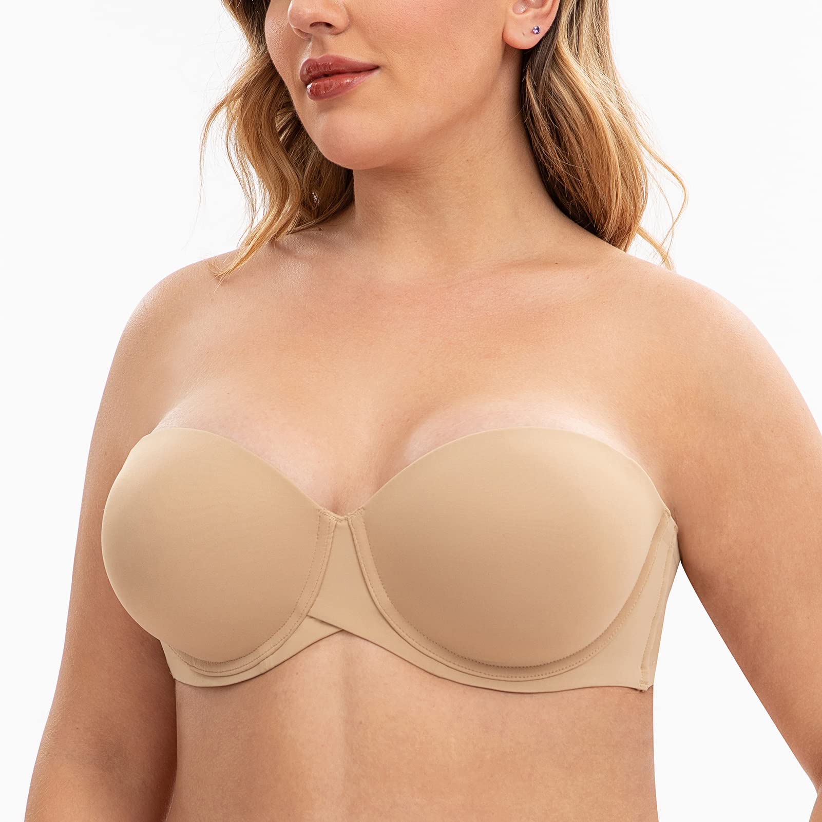 Push Up Underwire Strapless Bra for Women - Padded Lifting Invisible Cups for Comfort & Support | Perfect for Wedding Dresses, Evening Gowns & Formal Wear