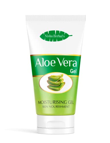 Nisha Herbal's Aloe Vera Gel with Vitamins - 100g Daily Moisturizing & Skin Nourishment Gel for Face, Body & Sunburn Relief - Perfect for Dry Skin & After Sun Care