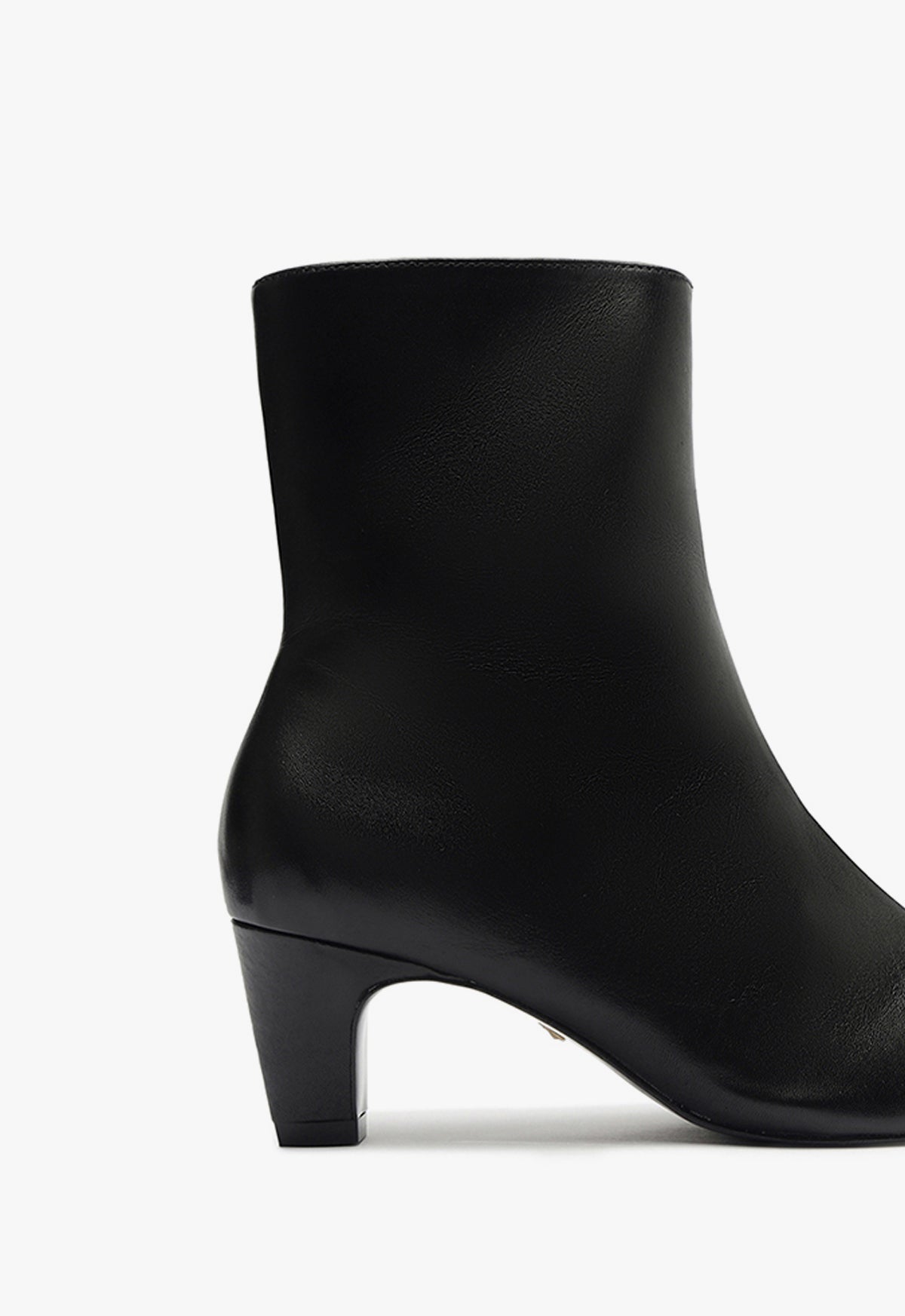 Dellia Atanado Leather Bootie Women's Mid Heel Boots - Fashionable & Comfortable for Work, Office, and Casual Outfits
