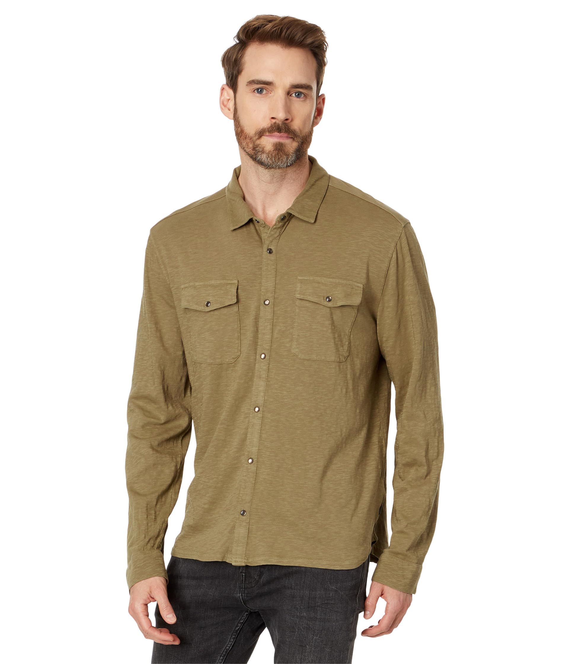 John Varvatos Men's Arvon Western Shirt - Stylish Casual Button-Up for Men | Perfect for Country Outings, Date Nights & Everyday Wear