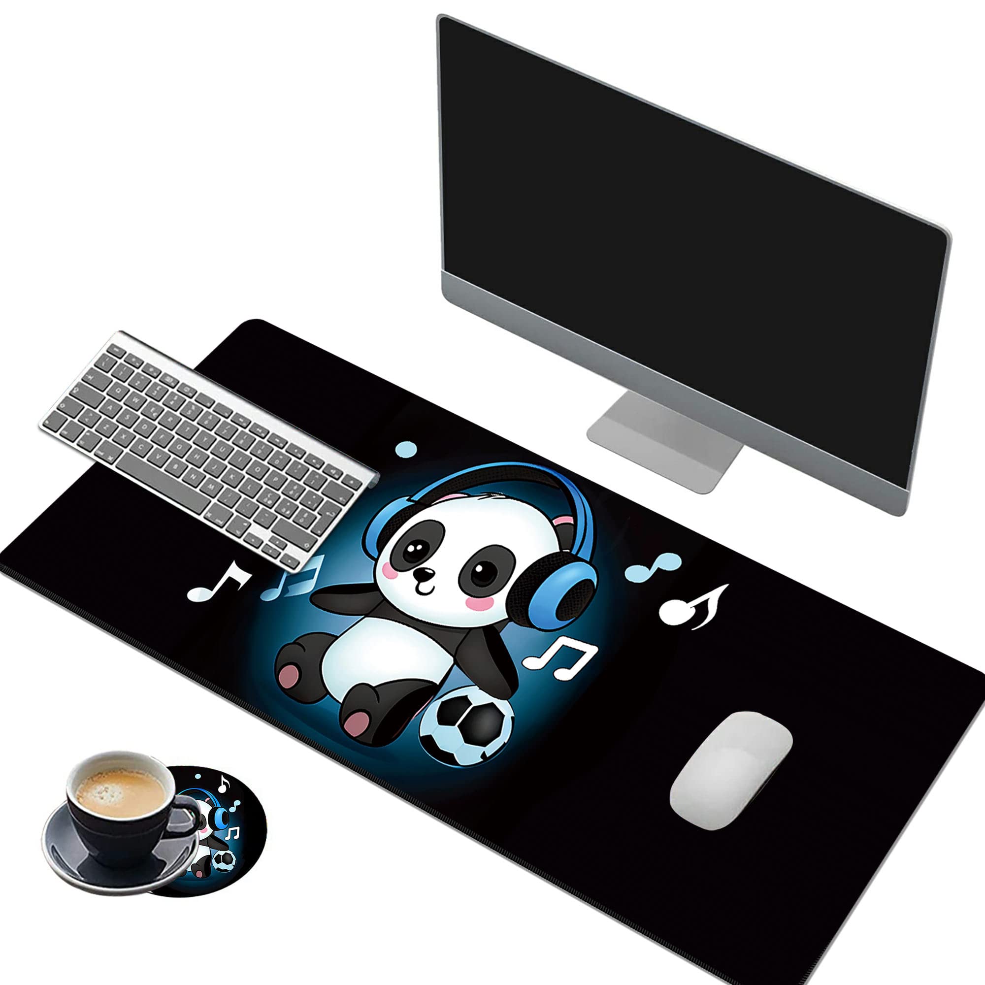 XXL Gaming Mouse Pad with Stitched Edges - 31.5x11.8 Inch Non-Slip Desk Mat for Keyboard & Mouse | Premium Extended Mousepad with Brilliant Design for PC Gamers & Office Work | Perfect for Gaming Setups, Home Office & Workstations