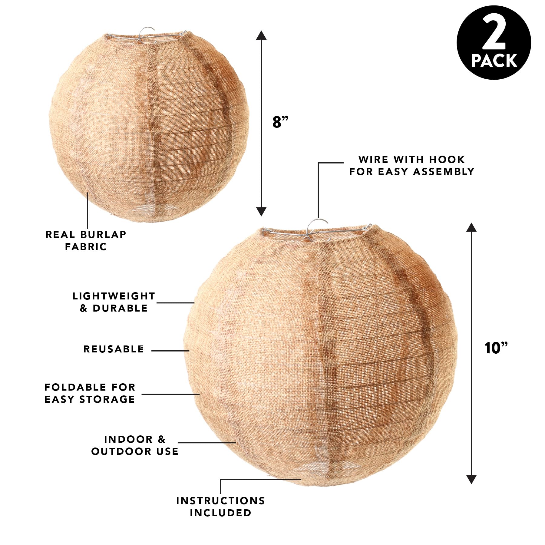Andaz Press Hanging Burlap Lanterns - 8