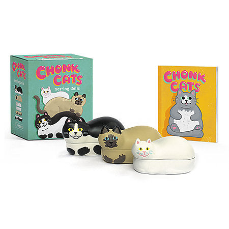 Chonk Cats Russian Nesting Dolls Set - Mini Stacking Matryoshka Dolls for Collectors & Cat Lovers | Perfect for Home Decor, Gift Giving & Office Desk Display