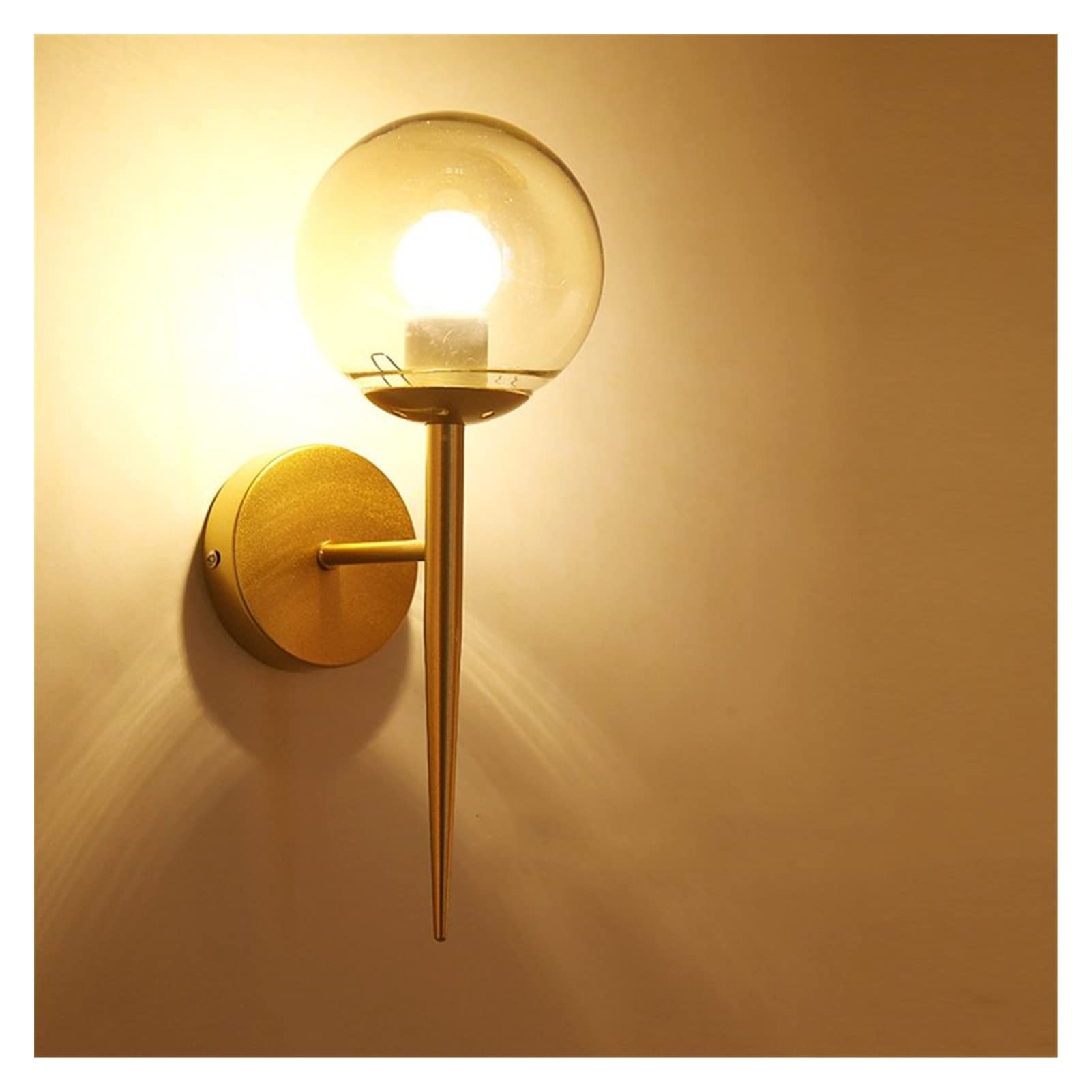 Nordic Modern Wall Lamp Sconce - Black/Gold LED Night Light for Bedroom, Staircase & Pathway - E27 Bulb Compatible - 340x130mm - Elegant Bedside Lighting for Home Decor