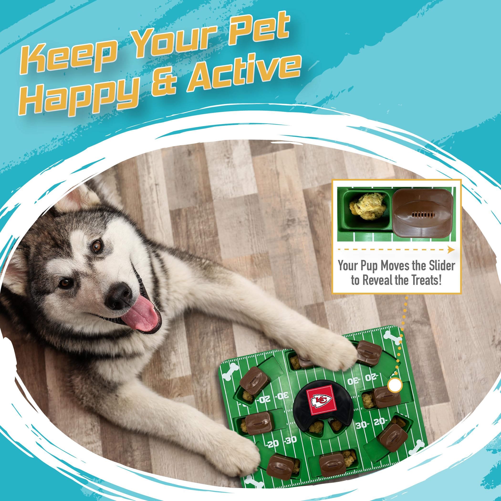 Pets First NFL Kansas City Chiefs Puzzle Toy for Dogs - Interactive Treat Dispensing Puzzle Game for Mental Stimulation | Perfect for Boredom Relief & Training Rewards