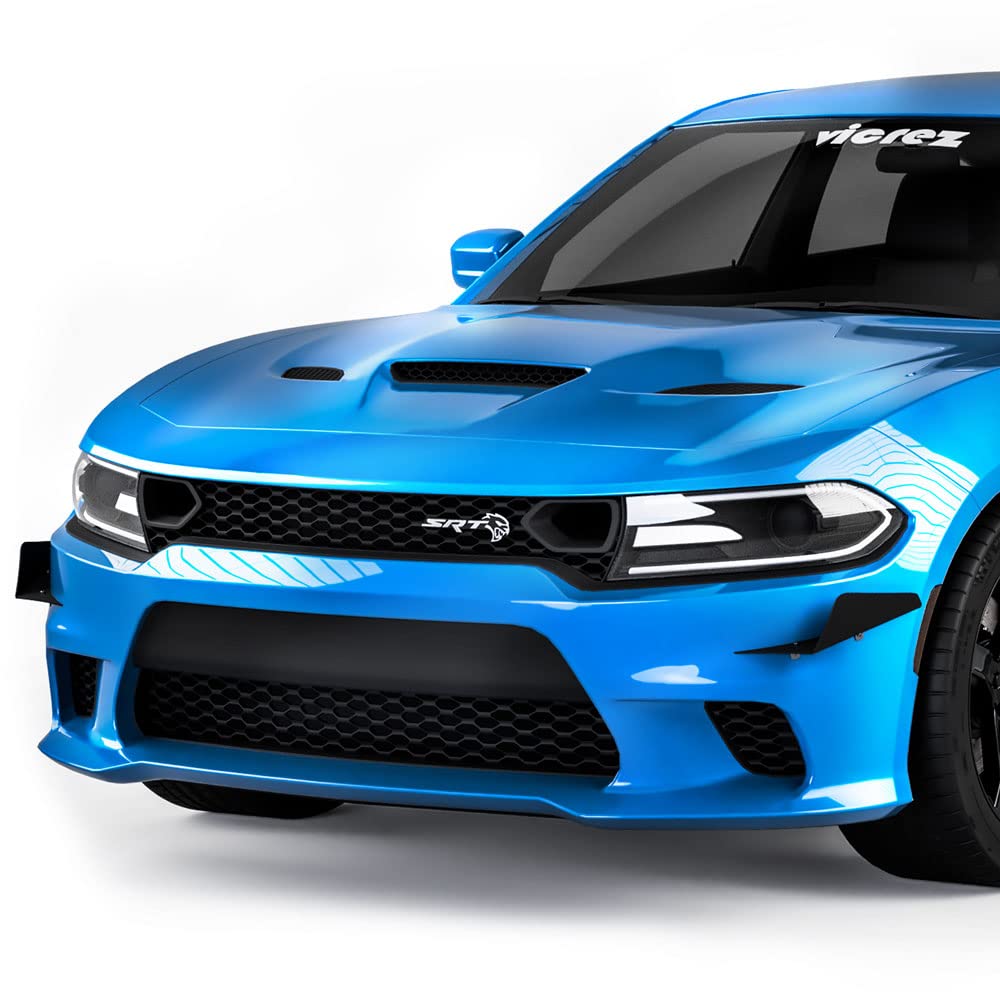 Vicrez L2R Front Bumper Canards vz102231 for Dodge Charger SRT 2015-2022 | High-Performance Aero Upgrade | Perfect for Racing & Street Customization