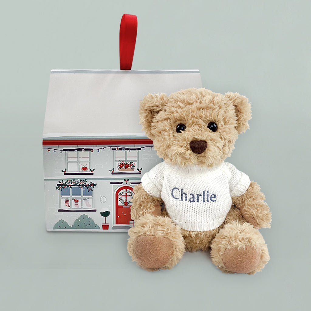 Personalized White Christmas Cuddle Bear - Perfect Holiday Gift for Kids, Family & Friends | Great for Stocking Stuffers, Secret Santa & Festive Decorations