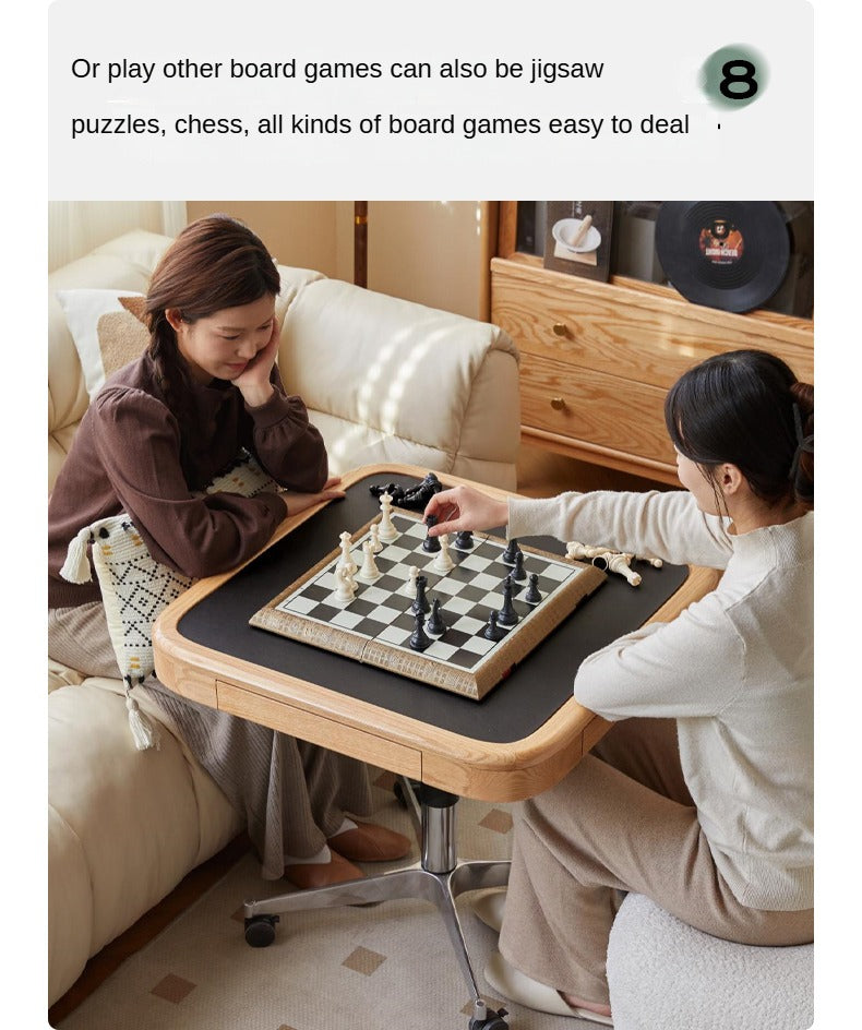Solid Oak Lift-Top Coffee Table with Storage - Modern Square Movable Design for Living Room, Home Office & Small Spaces