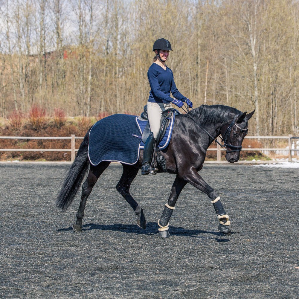 Kensington Thermo Tex Exercise Blanket - Dark Navy, Medium 78/80 - Cozy & Warm Horse Riding Blanket for Winter Training & Stable Use