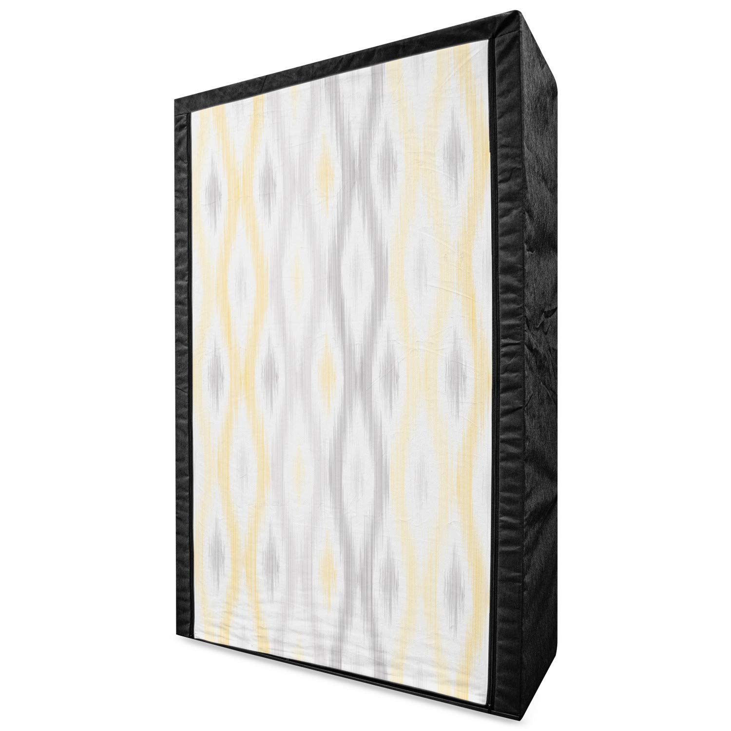 Ambesonne Grey Yellow Portable Wardrobe - Hand Drawn Abstract Chain Design - 42.5