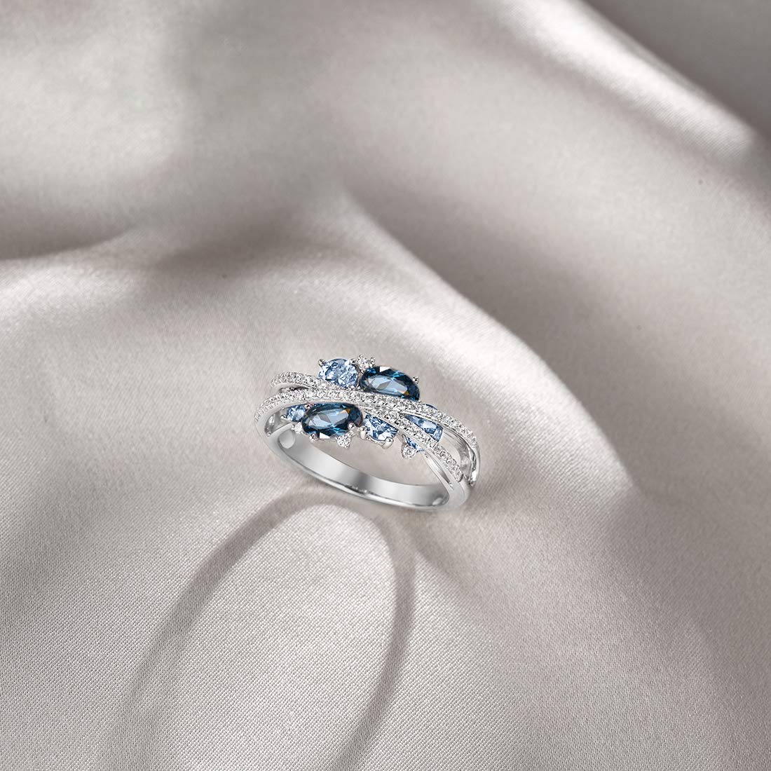 925 Sterling Silver Twist Ring with Cubic Zirconia for Women - Elegant Stackable Jewelry for Everyday Wear, Date Nights & Special Occasions