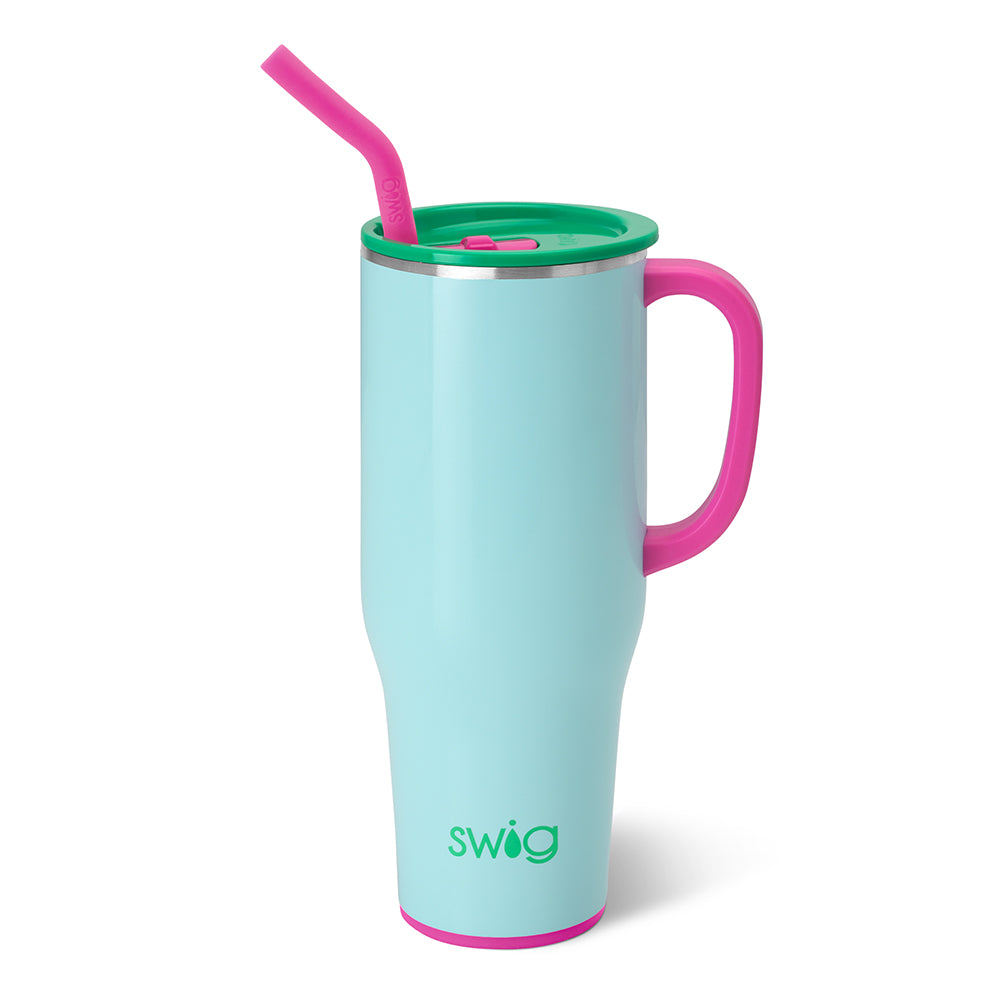 40oz Prep Rally Mega Mug - Insulated Stainless Steel Tumbler with Lid & Straw - Perfect for Coffee, Tea, Cold Drinks - Great for Office, Gym, Travel & Outdoor Activities
