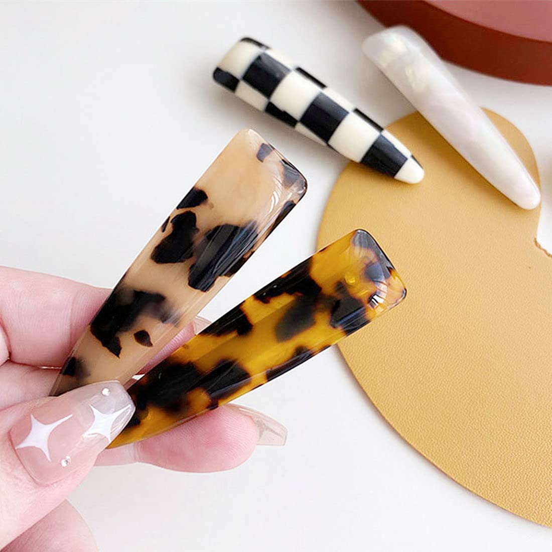 Sinide 6pcs Leopard Hair Clips for Women - Hair Barrettes & Jaw Clamps for Styling