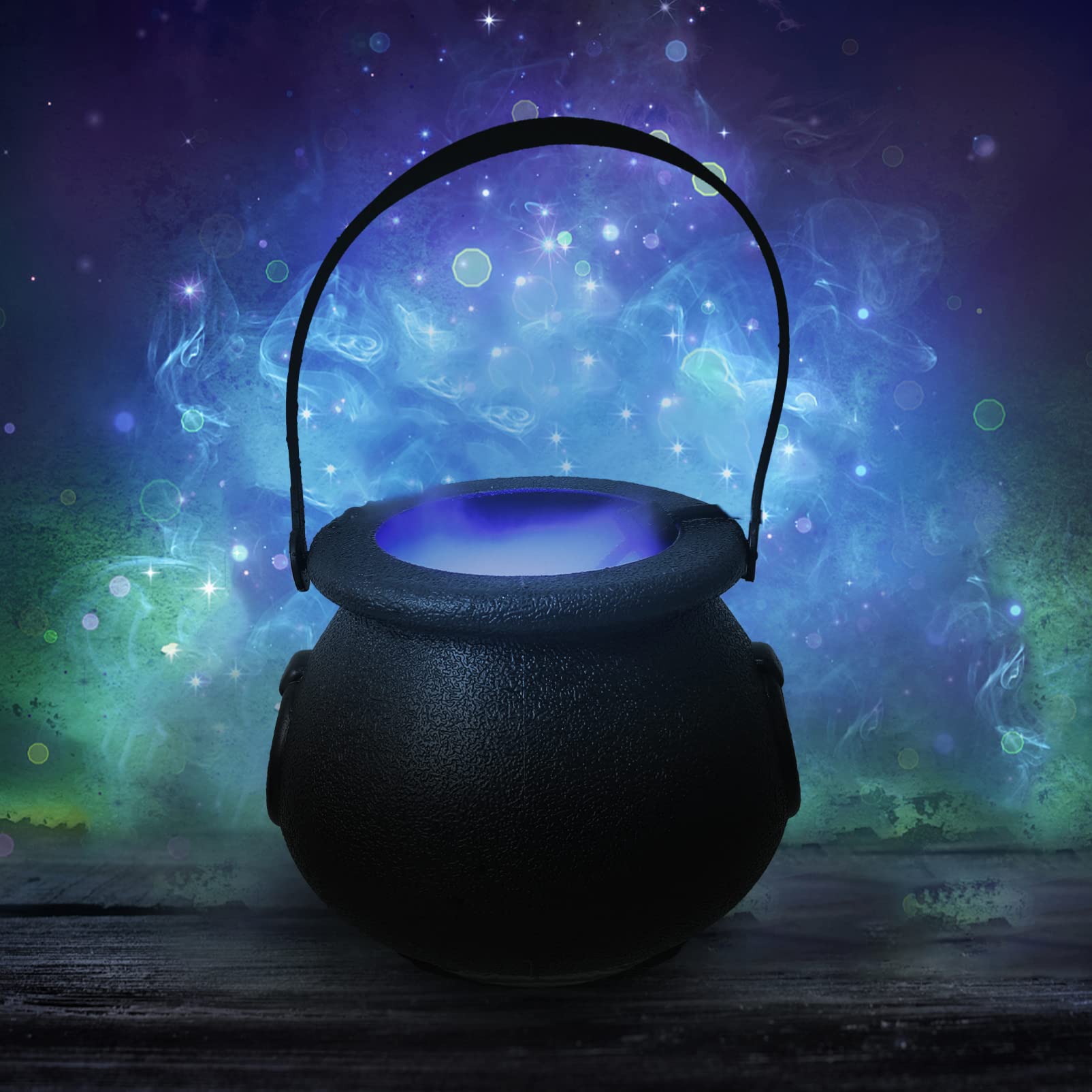 Halloween LED Witch Kettle Fog Maker with Atomized Ambient Light - Spooky Decor for Halloween Party, Haunted House & Themed Events