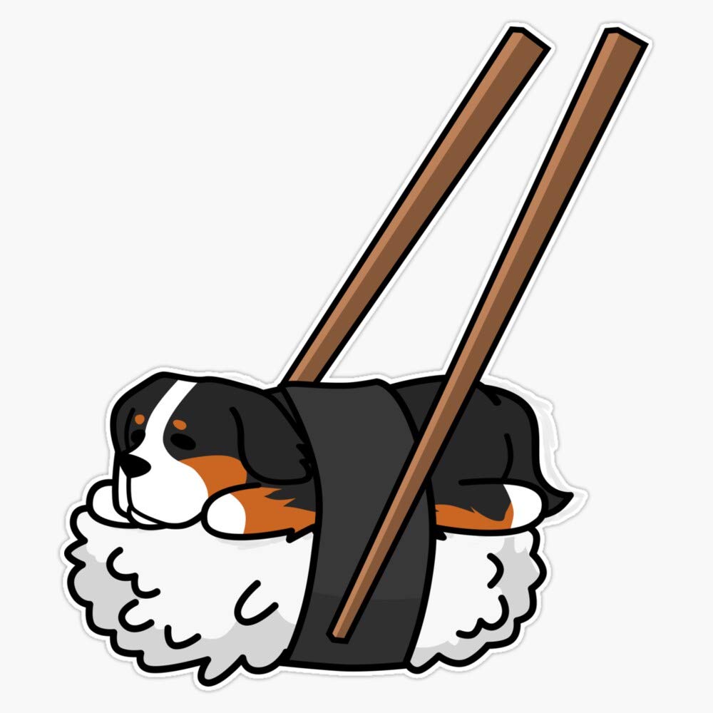 Funny Sushi Bernese Mountain Dog Vinyl Waterproof Sticker - 5